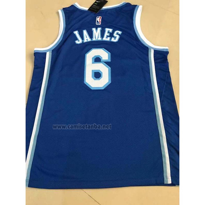 Camiseta Los Angeles Lakers LeBron James #6 Classic 2021-22 Azul